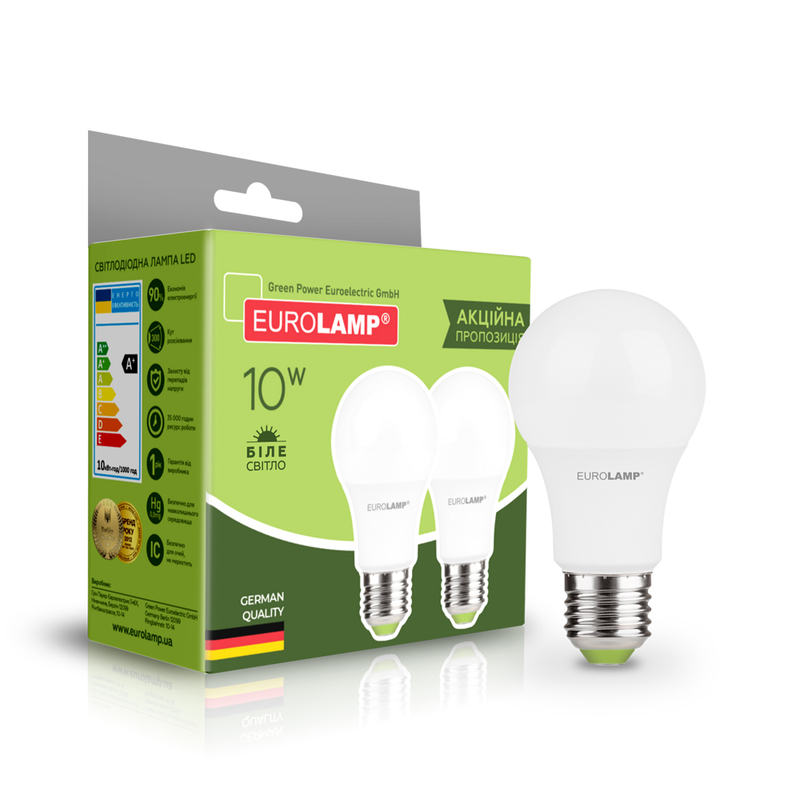 Лампа світлодіодна Eurolamp (4260410481530) 10Вт, E27, 4000K